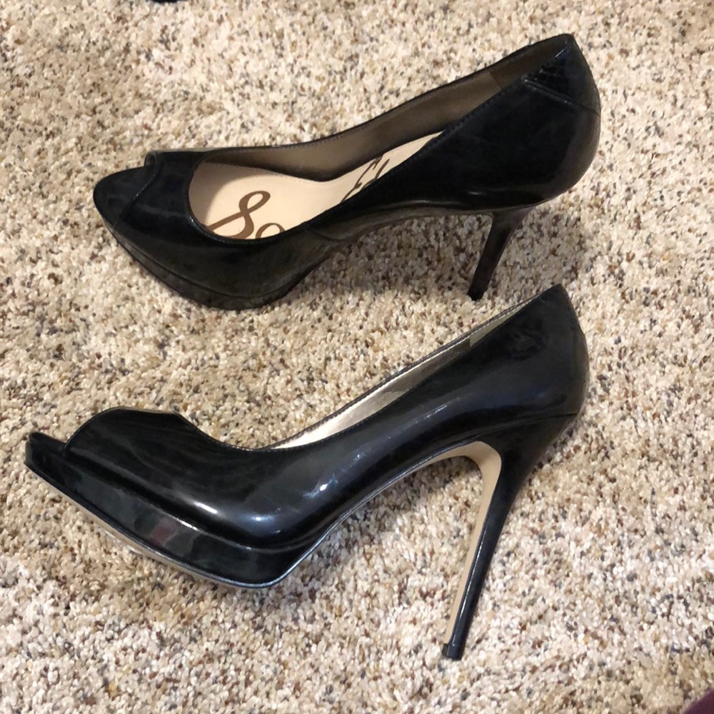Sam Edelman black platform heels